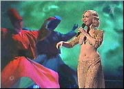 Guest star Sertab Erener on stage of the Eurovision Song Contest 2004