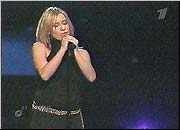 Participant from Cyprus - female singer Lisa Andreas on the Eurovision Song Contest 2004