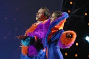 Masters of ceremonies of Eurovision Song Contest 2003  - Renars Kaupers and Marija N